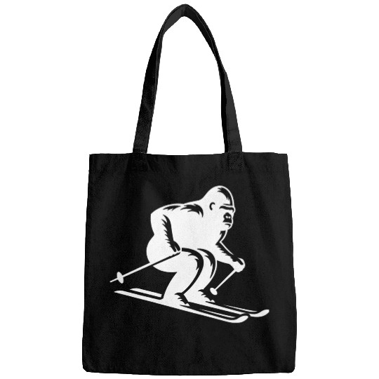 Monkey Gorilla Chimpanzee Ski Silhouette Design Bags