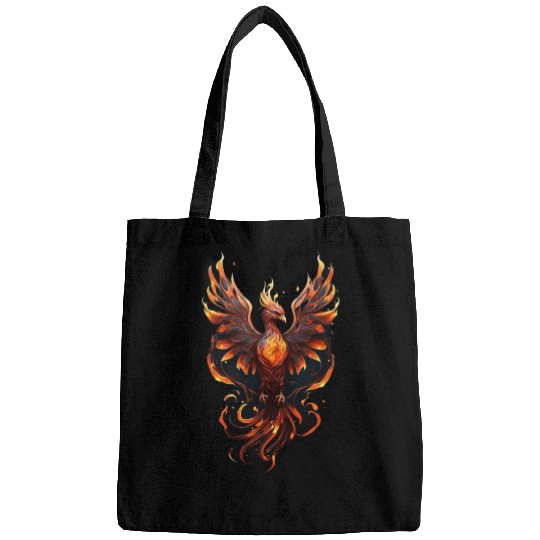 Fiery Phoenix Tattoo Design - Flight of Rebirth Bags