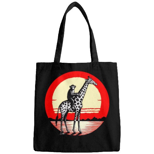Sunset Safari: Monkey Riding Giraffe Bags