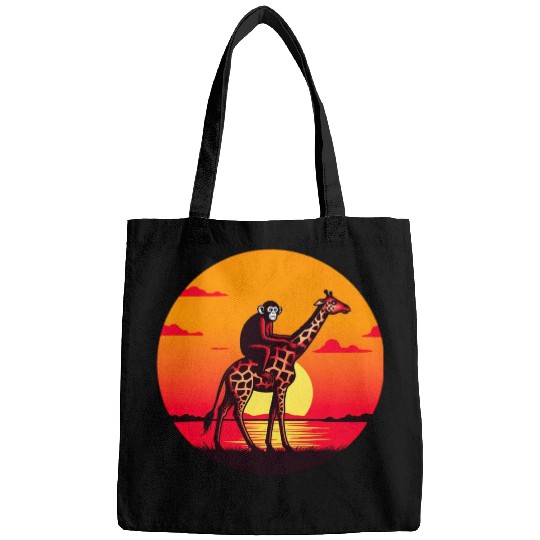 Sunset Safari: Monkey Riding Giraffe Bags