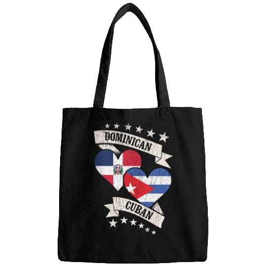 Dominican Cuban Heart Flags Dominican Republic Cub Bags