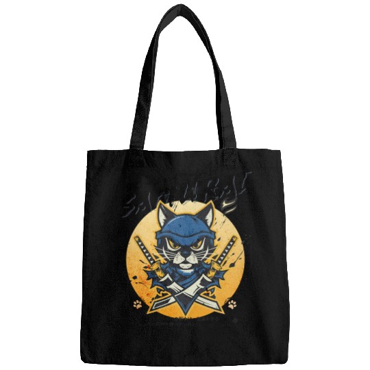 Samurai Cat, Ninja Cat, Cat Assassin, Warrior Cat Bags