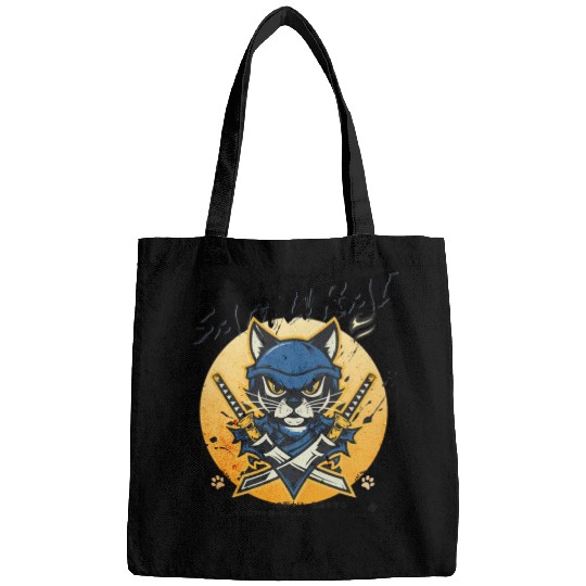 Samurai Cat, Ninja Cat, Cat Assassin, Warrior Cat Bags