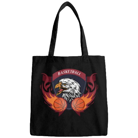 Eagle Flame Basketball Crest Bags