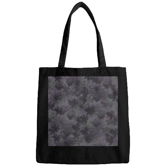 floral feel pattern in purple and gray Bags