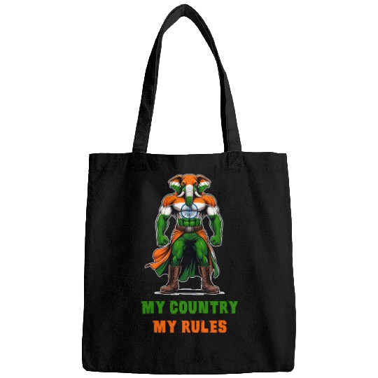 My country my rules India elephant Bags