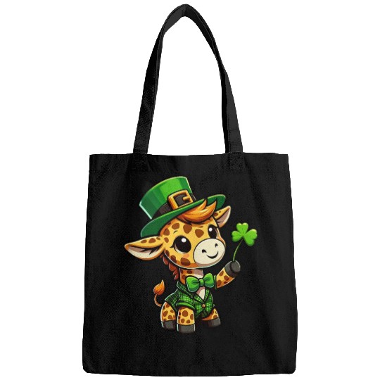 St. Patrick's Day Giraffe Cartoon Bags