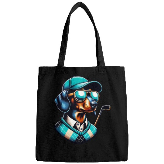 Dachshund Golfer Dog Owner Golfing Wiener Design Bags