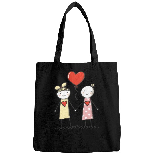 Stick Figure Lesbian Lovers Love Who You Want Bags