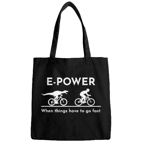 Velociraptor chasing e-biker Bags