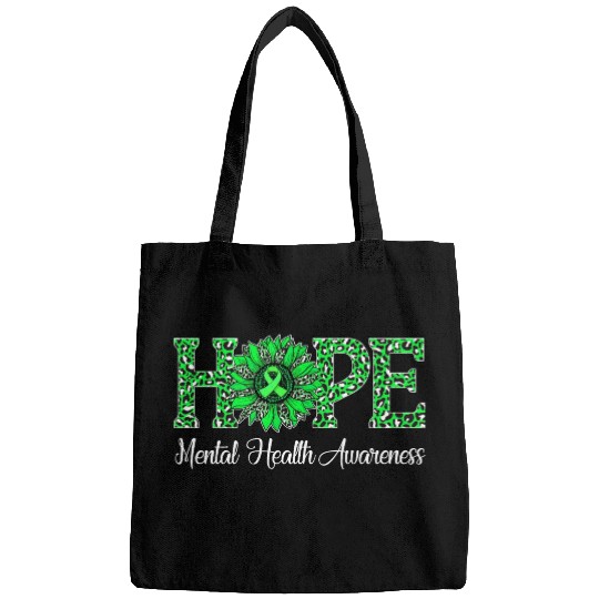 Sunflower Hope Mental Health Awareness Green Bags