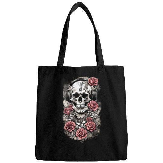 Rock & Roses Bags: Skull, Roses & music nout