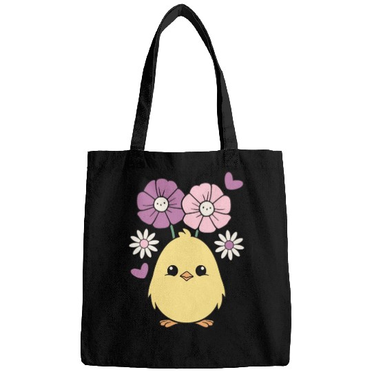 Chick Chicken Spring Flowers Summer Easter Garden Bags