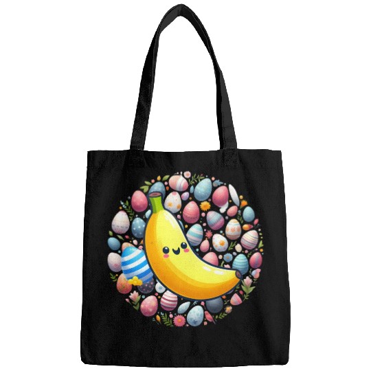 Banana Among Colorful Easter Eggs Bags