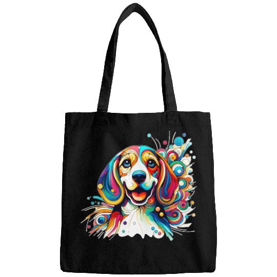 Сheerful abstract beagle Bags