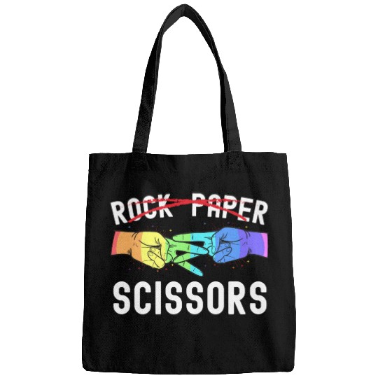 Lesbian Pride Rock Paper Scissors Funny LGBTQ Bags