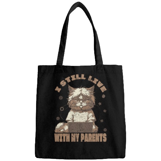 I Still live With My Parents, Cat, Vintage, Retro Bags