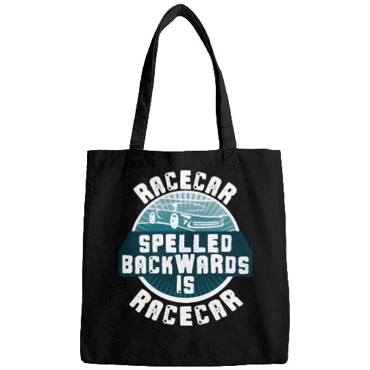 Funny Racecar Spelled Backwards Is Race Car Driver Bags