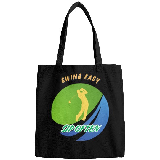 Swing Easy, Sip Often. Funny golf beer Bags