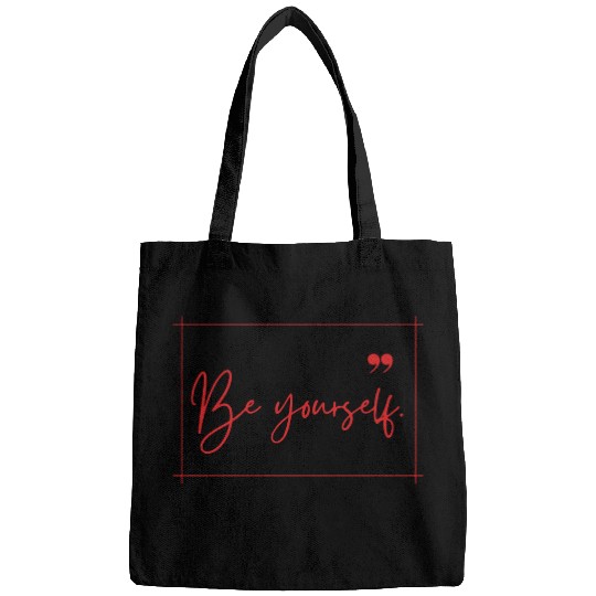 Be yourself typography minimal Bags design