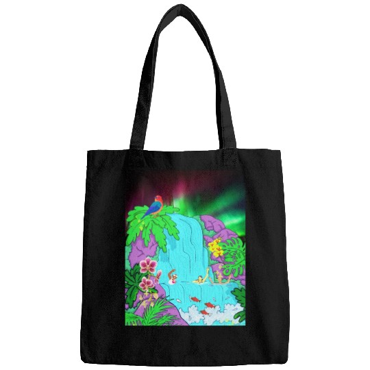 Northern Lights Waterfall Serenity with Swimmers Bags