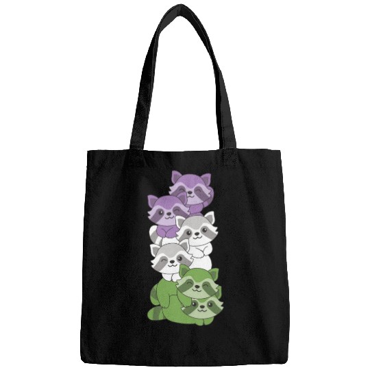 Genderqueer Flag Pride Lgbtq Cute Raccoon Bags
