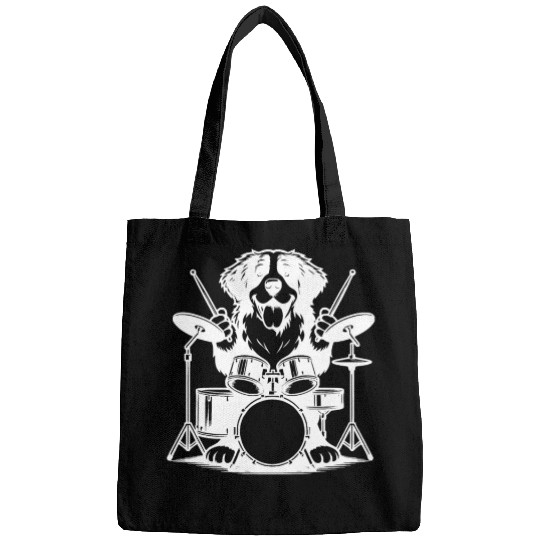 Cool Bernese Mountain Dog Drummer Design Bags
