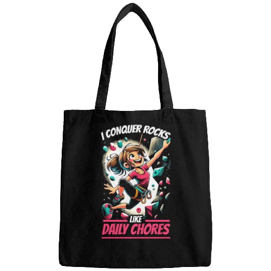 Bouldering Girl Boulderer Rock Climbing Wall Bags