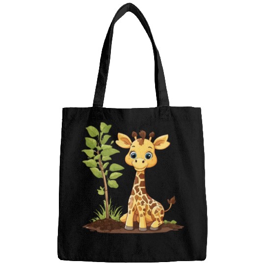 Earth Day Giraffe: Vibrant, Cute Design Bags