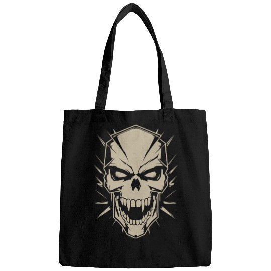 Agressive menacing skull Bags