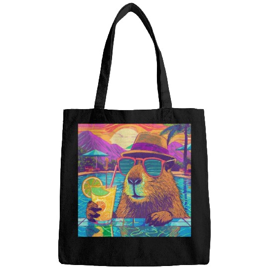 Capybara on vacation sipping on Lemonade Bags