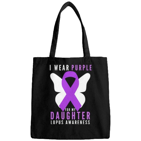 I wear purple for my daughter lupus awareness Bags