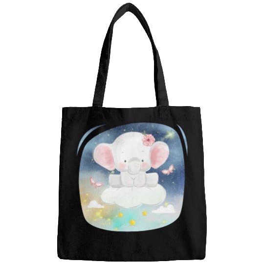 Baby Elephant Ride Up To Sky Using Cloud Excited Bags