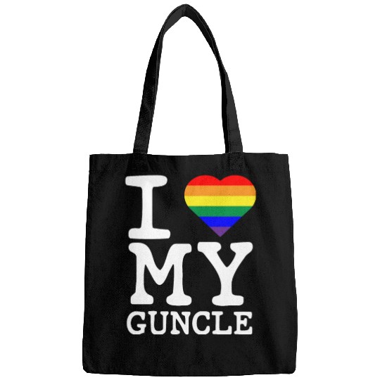 I Love My Guncle Gay Homosexual Rainbow Uncle Bags