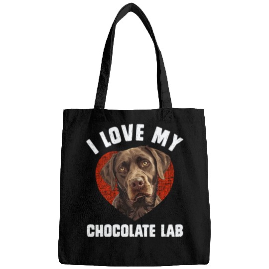 Brown Labrador I LOVE MY CHOCOLATE LAB Owners Bags