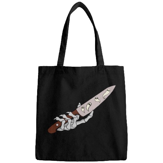 Skeleton Hand with Ghostly Dagger Theme Bags