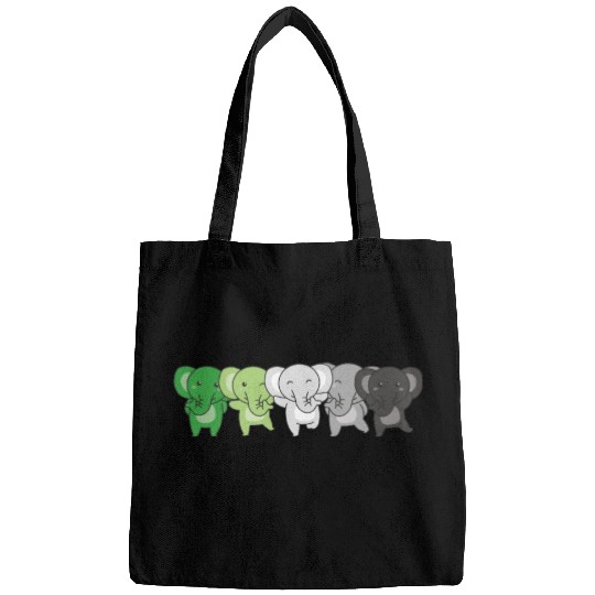 Aromantik Flag Pride Lgbtq Cute Elephant Bags