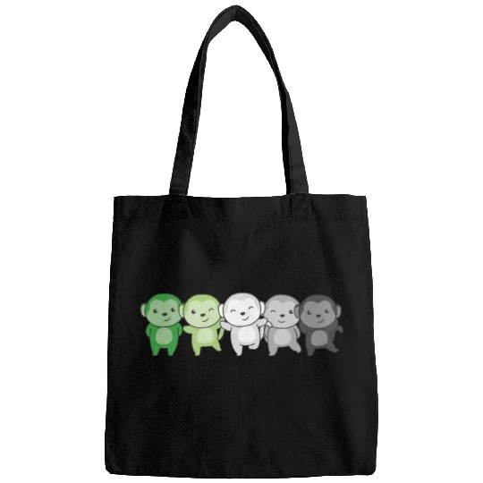 Aromantik Flag Pride Lgbtq Cute Monkey Bags
