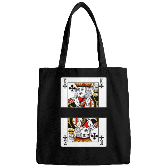 Playing card clover king with banner space Bags