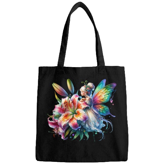 Tiger Lily Fairy Floral Fantasy Watercolor Bags