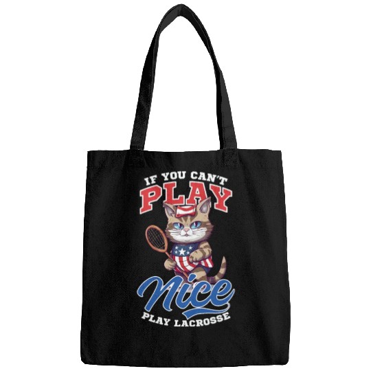 4th Of July Lacrosse Cat Play Lacrosse Bags