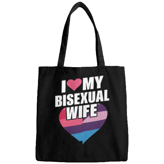 I Love My Bisexual Wife Bi Pride Bisexual Flag Bags
