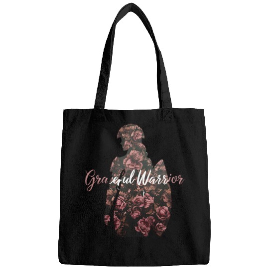 Graceful Warrior Flower Background Design Bags