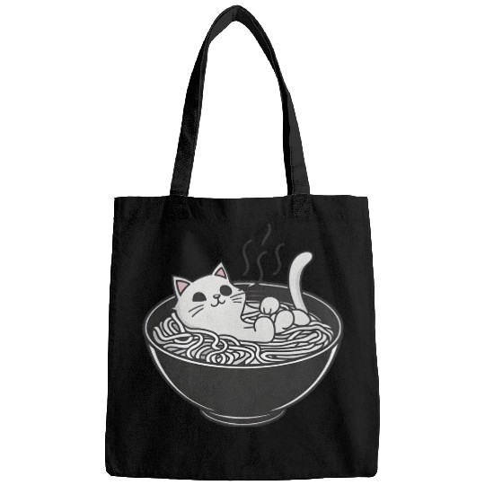 Ramen Cat Kawaii Anime Otaku Bowl Japanese Noodles Bags