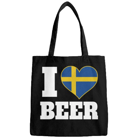 I Love Beer And Sweden Patriotic Expression Bags