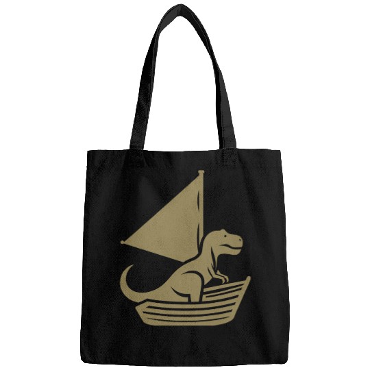 Cool summer sailboat T-Rex silhouette Bags