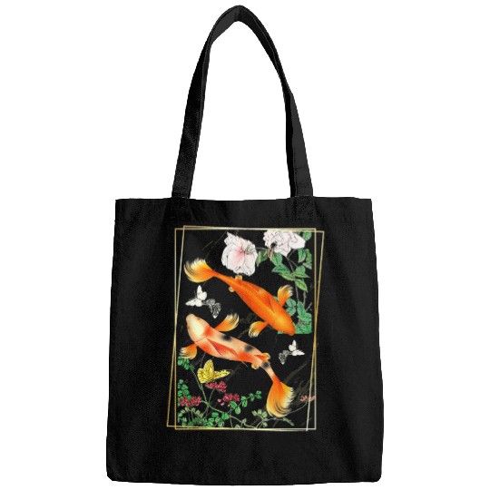 Japanese Koi Carp Nishikigoi Fish Cherry Blosso Bags