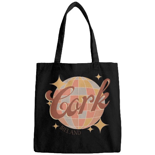 Cork City Ireland Retro Vintage Disco ball design Bags