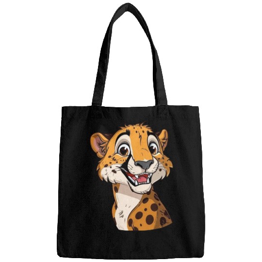 Charming Smiling Cheetah Portrait Bags