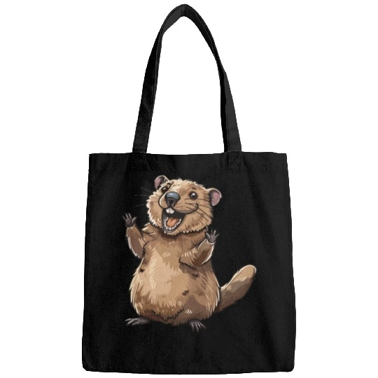 Happy Otter Wave for Animal Lovers Bags
